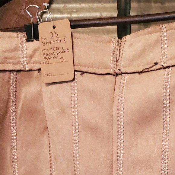 She +Sky Suede Tan Mini Skirt - Picture 5 of 5